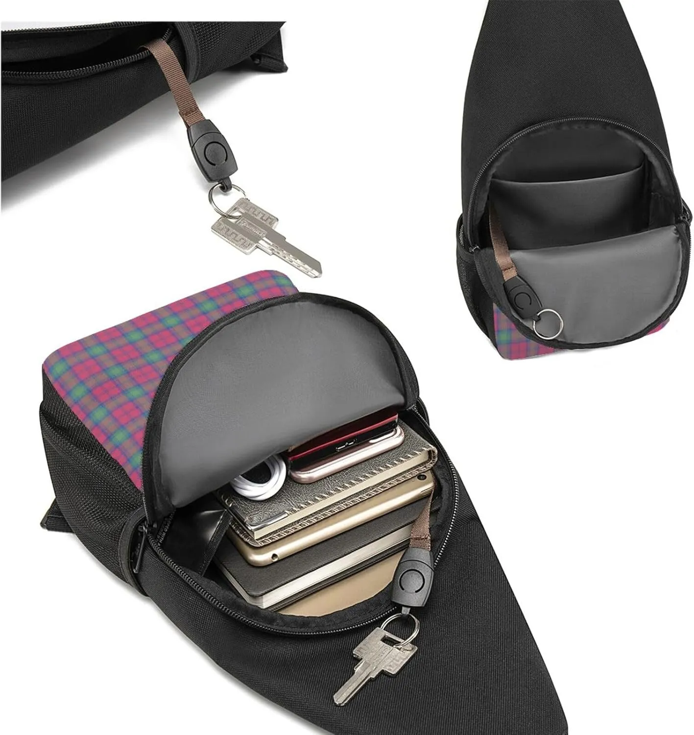 Crossbody Sling Backpack Lindsay Ancient Tartan Shoulder Chest Bag Daypack for Traveling Sport