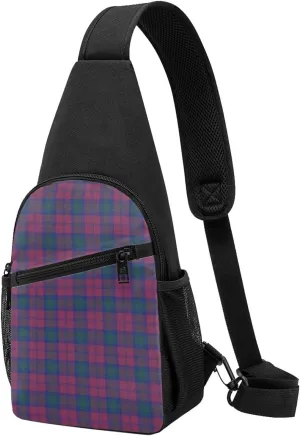 Crossbody Sling Backpack Lindsay Tartan Shoulder Chest Bag Daypack for Traveling Sport