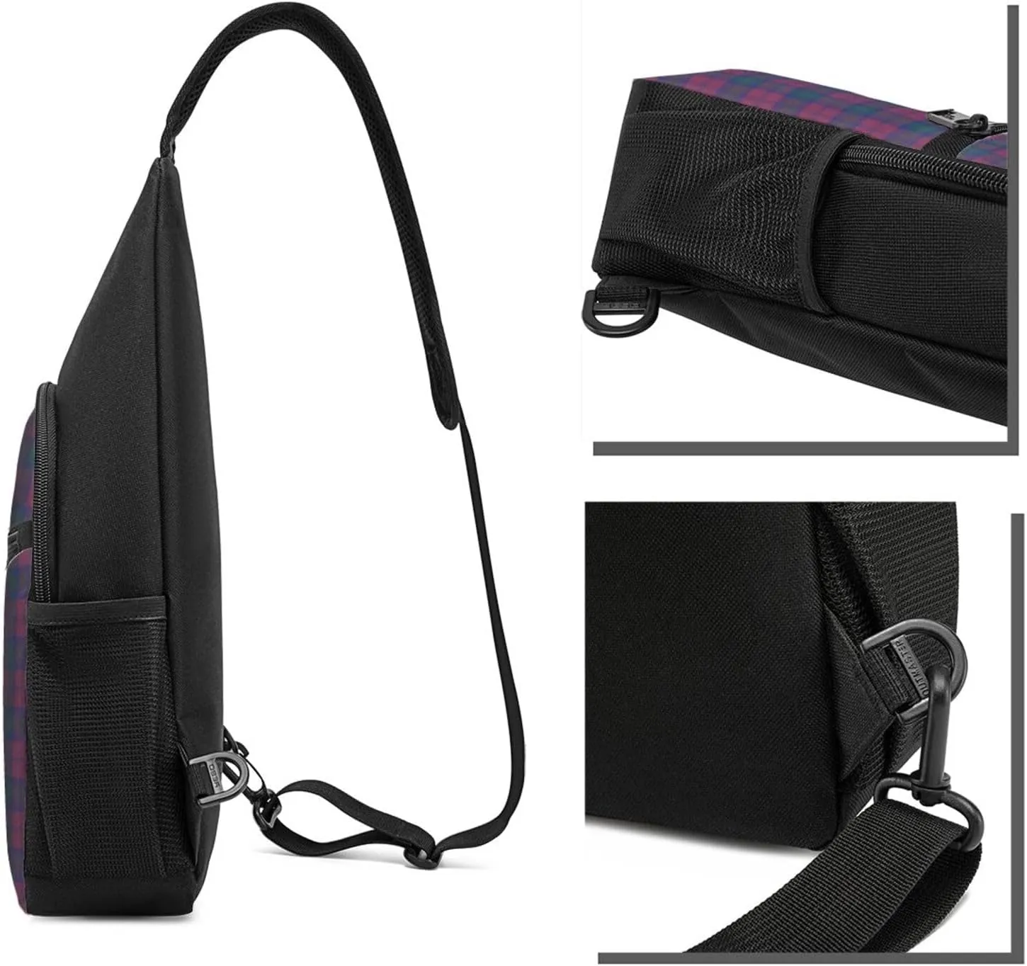 Crossbody Sling Backpack Lindsay Tartan Shoulder Chest Bag Daypack for Traveling Sport