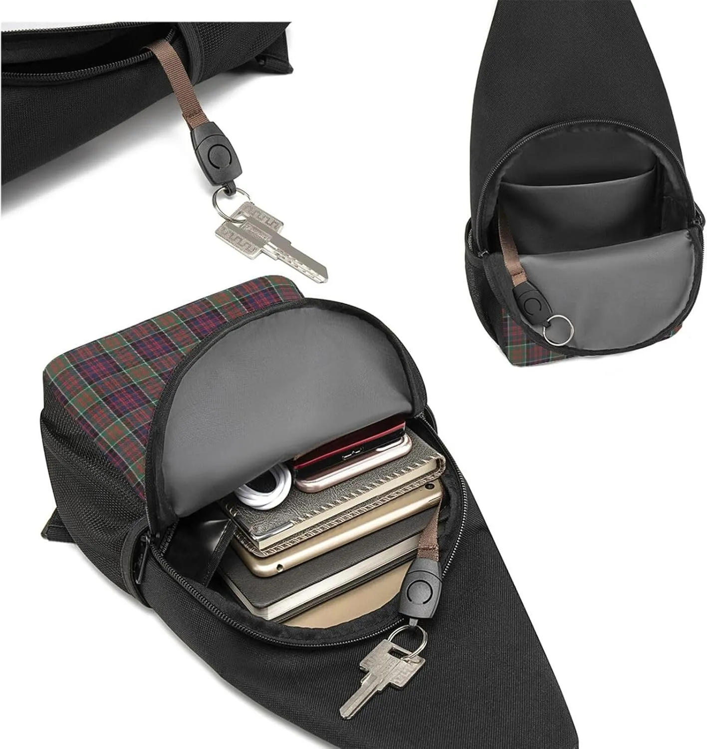 Crossbody Sling Backpack Macdonald Tartan Shoulder Chest Bag Daypack for Traveling Sport