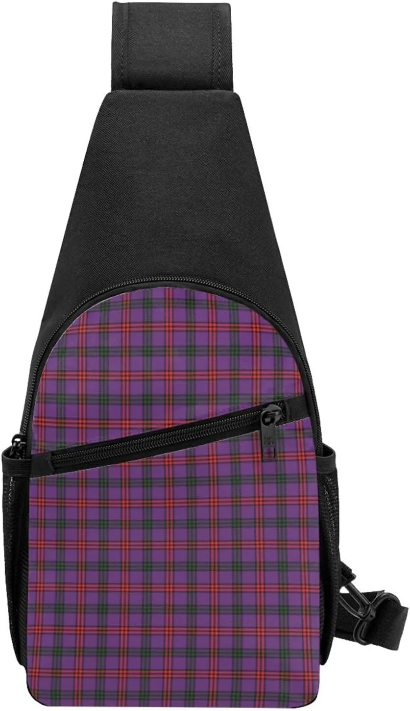 Crossbody Sling Backpack Montgomery Modern Tartan Shoulder Chest Bag Daypack for Traveling Sport