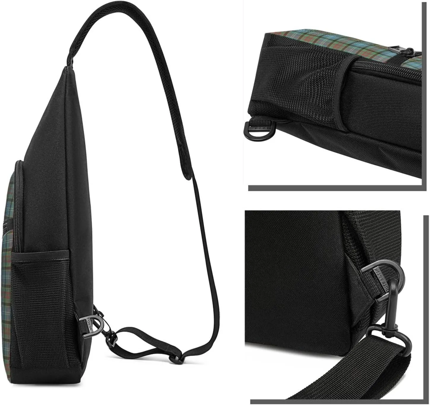 Crossbody Sling Backpack Paisley District Tartan Shoulder Chest Bag Daypack for Traveling Sport