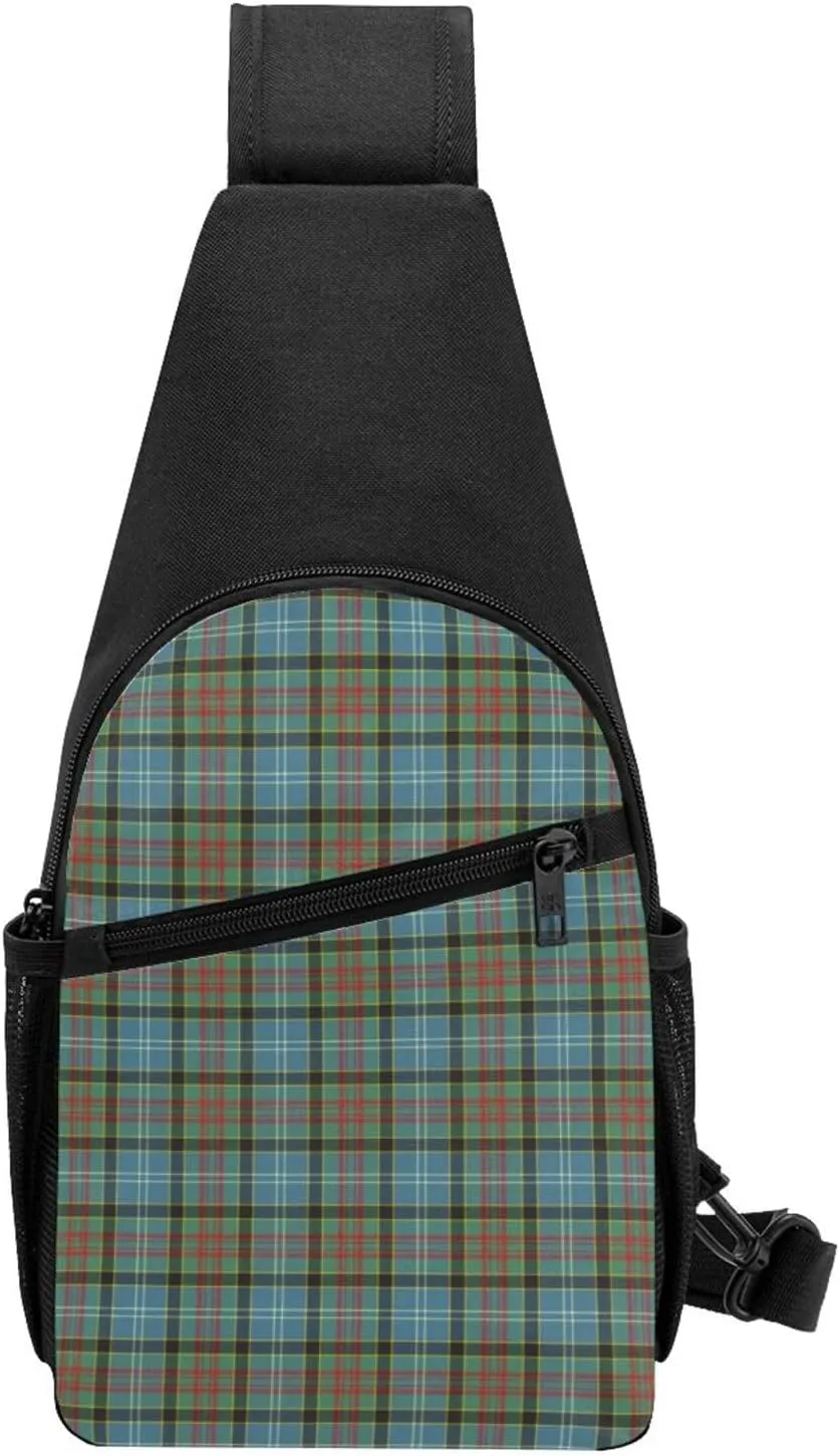Crossbody Sling Backpack Paisley District Tartan Shoulder Chest Bag Daypack for Traveling Sport