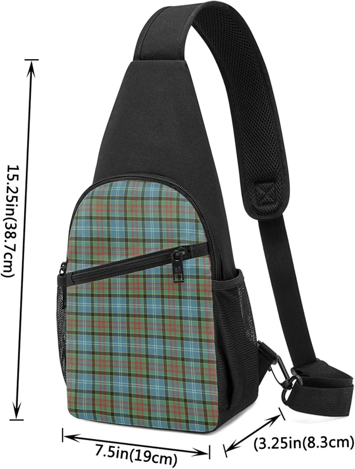 Crossbody Sling Backpack Paisley District Tartan Shoulder Chest Bag Daypack for Traveling Sport