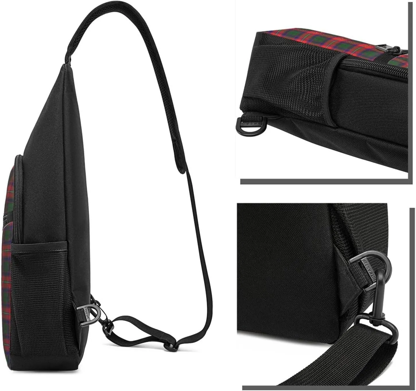 Crossbody Sling Backpack Roxburgh District Tartan Shoulder Chest Bag Daypack for Traveling Sport