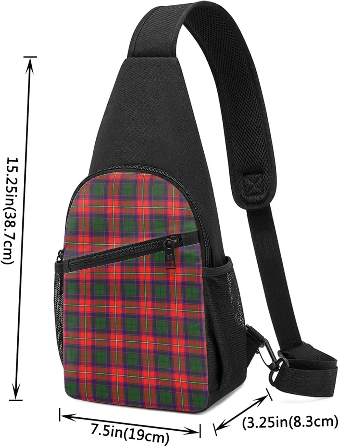 Crossbody Sling Backpack Roxburgh District Tartan Shoulder Chest Bag Daypack for Traveling Sport