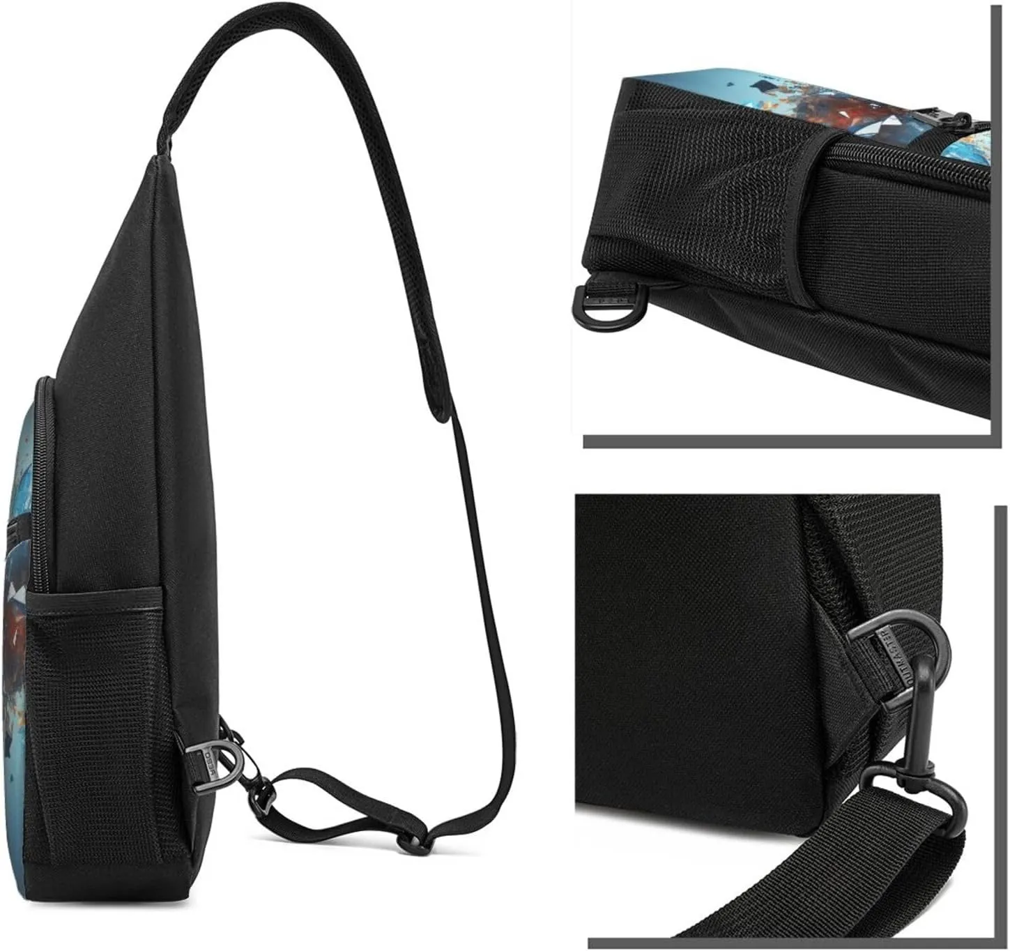 Crossbody Sling Backpack Sling Bag for Men Women Cross Chest Bag Shoulder Bag Chaotic Particles Travel Hiking Daypack