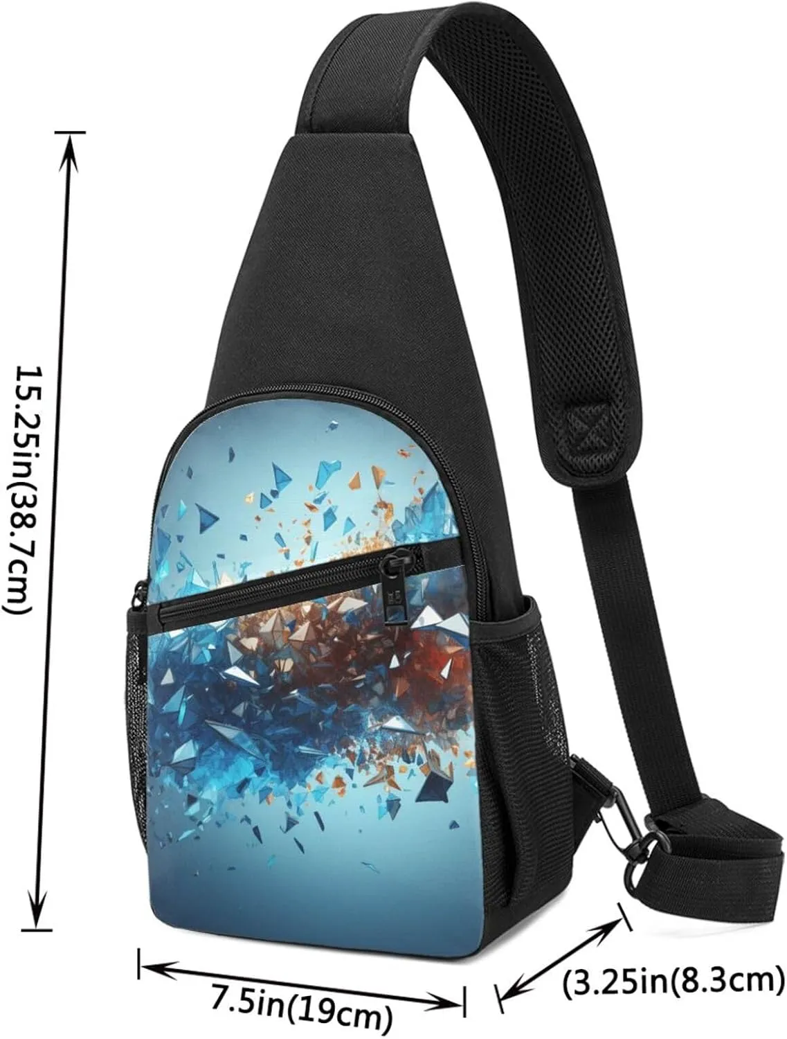 Crossbody Sling Backpack Sling Bag for Men Women Cross Chest Bag Shoulder Bag Chaotic Particles Travel Hiking Daypack