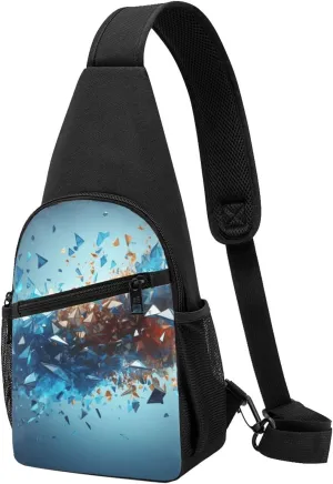 Crossbody Sling Backpack Sling Bag for Men Women Cross Chest Bag Shoulder Bag Chaotic Particles Travel Hiking Daypack