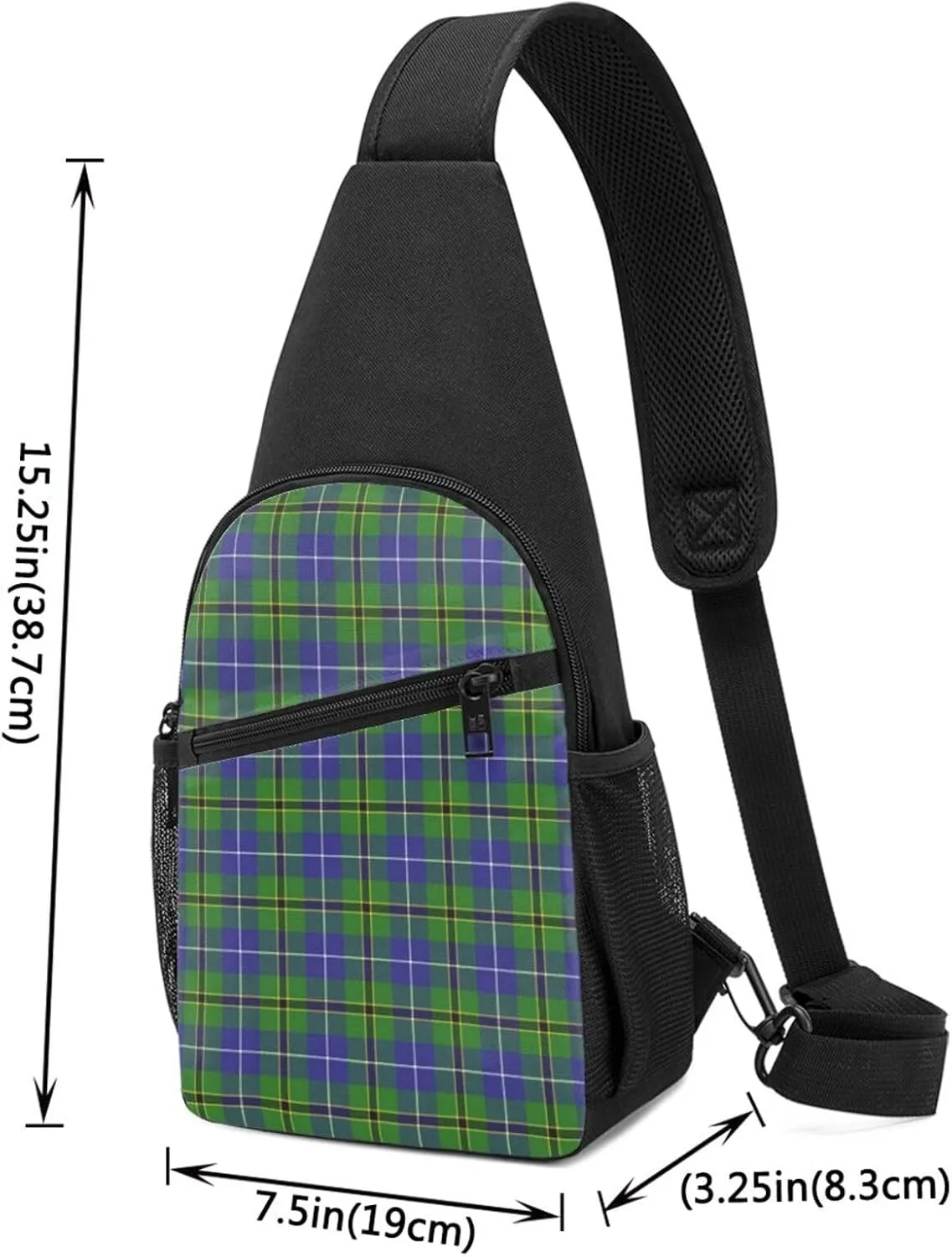 Crossbody Sling Backpack Turnbull Hunting Tartan Shoulder Chest Bag Daypack for Traveling Sport