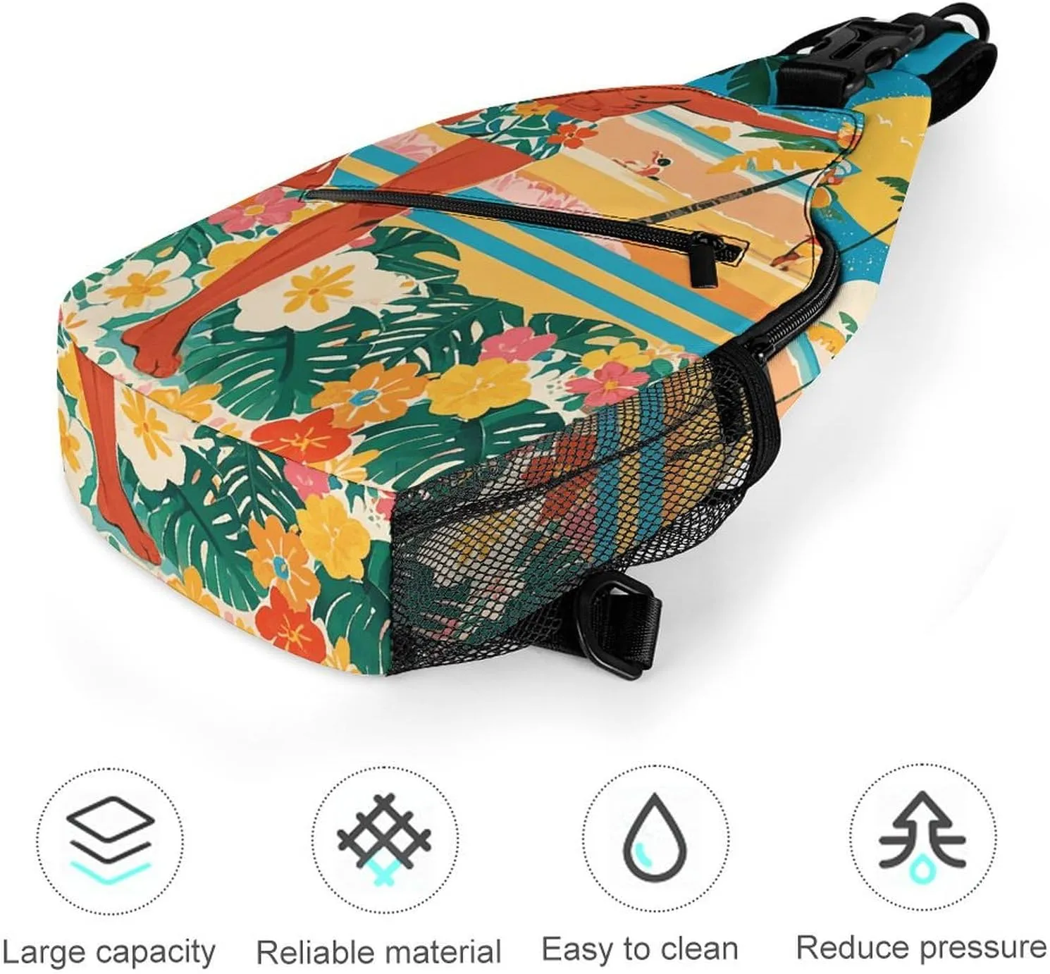 Crossbody Sling Bag Rose Flower of Many Backpack Sling Bag Travel Hiking Chest Bag Shoulder Bag Daypack