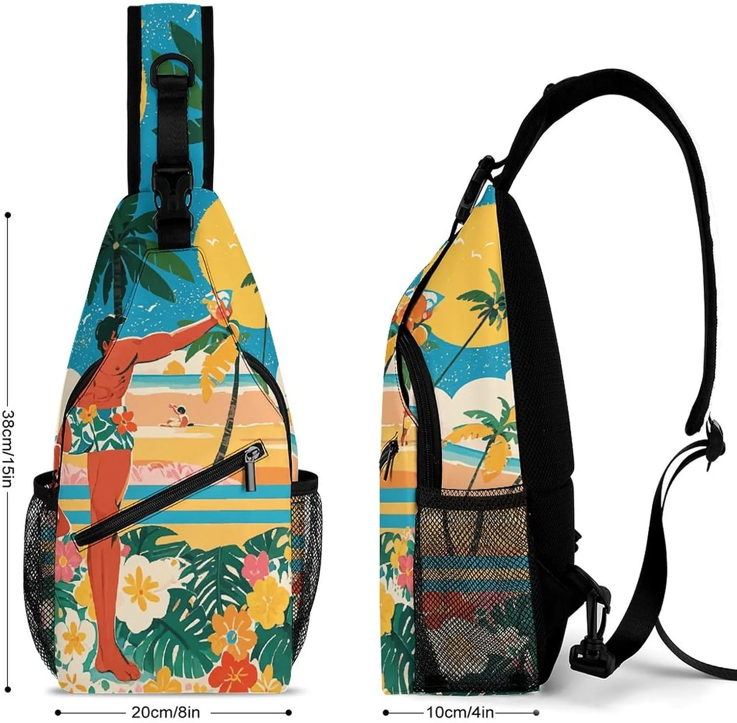 Crossbody Sling Bag Rose Flower of Many Backpack Sling Bag Travel Hiking Chest Bag Shoulder Bag Daypack