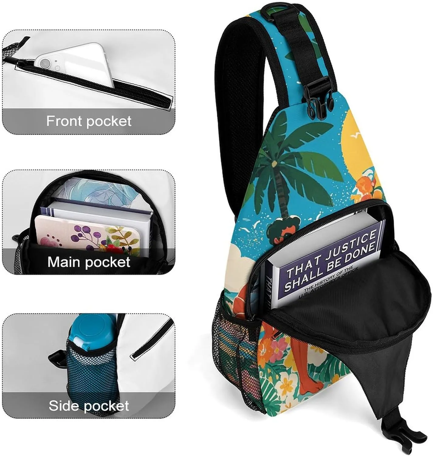 Crossbody Sling Bag Rose Flower of Many Backpack Sling Bag Travel Hiking Chest Bag Shoulder Bag Daypack