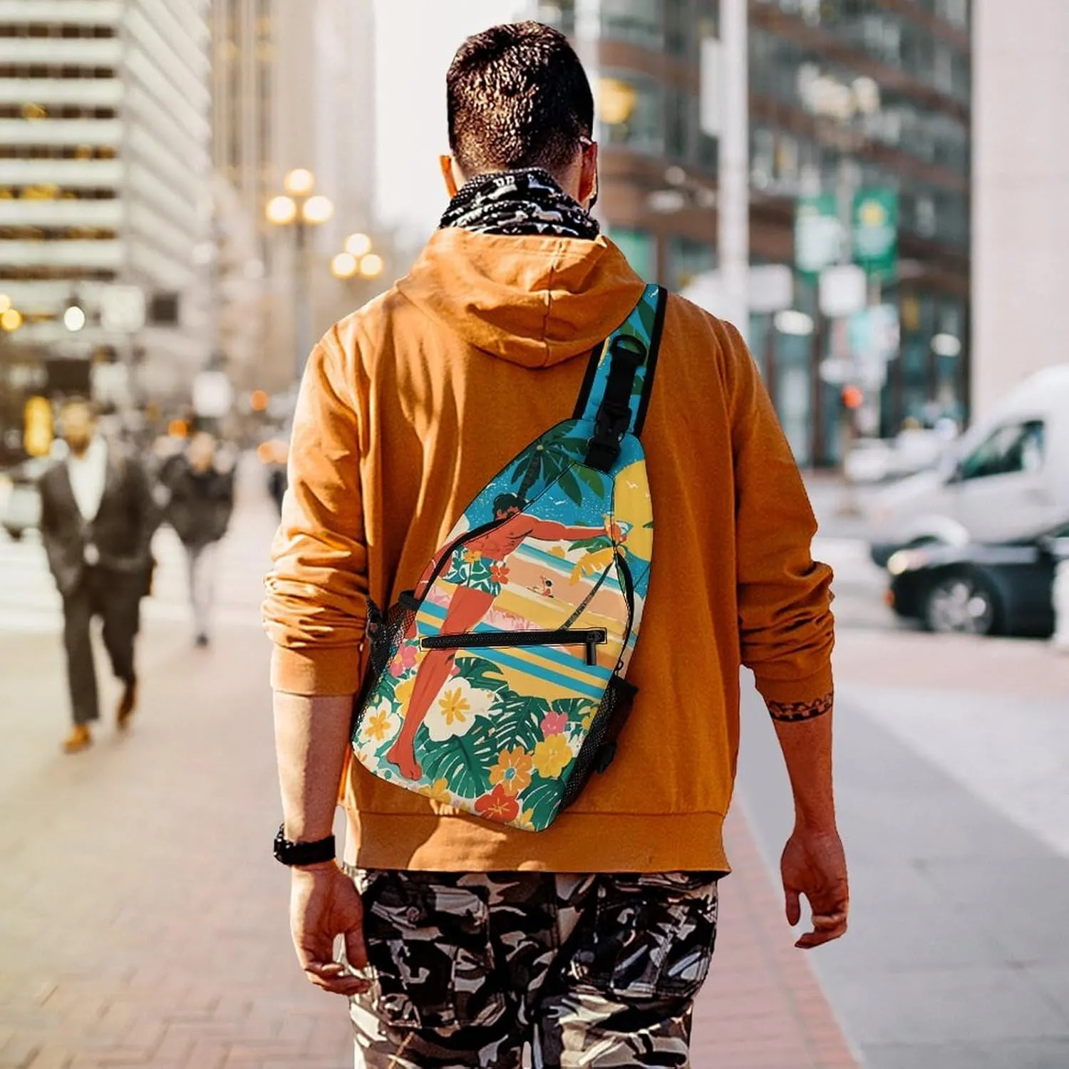Crossbody Sling Bag Rose Flower of Many Backpack Sling Bag Travel Hiking Chest Bag Shoulder Bag Daypack