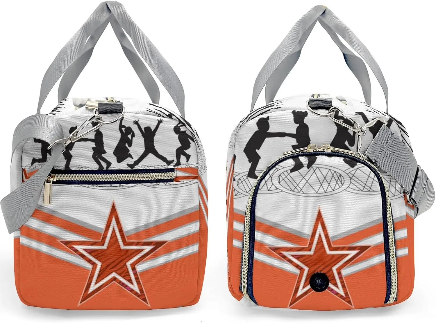 Custom Adult Duffel Bag Jumping Trampoline Orange Athlete Multi-Function Travel Bag Travel Light: The Best Lightweight Bags for Fitness Enthusiasts