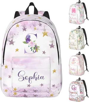 Custom Backpacks with Name for Boys Girls, Personalized Name School Backpack for Kids Teens Adults, Customized Bookbag with Shoulder Strap for School Picnic Travel