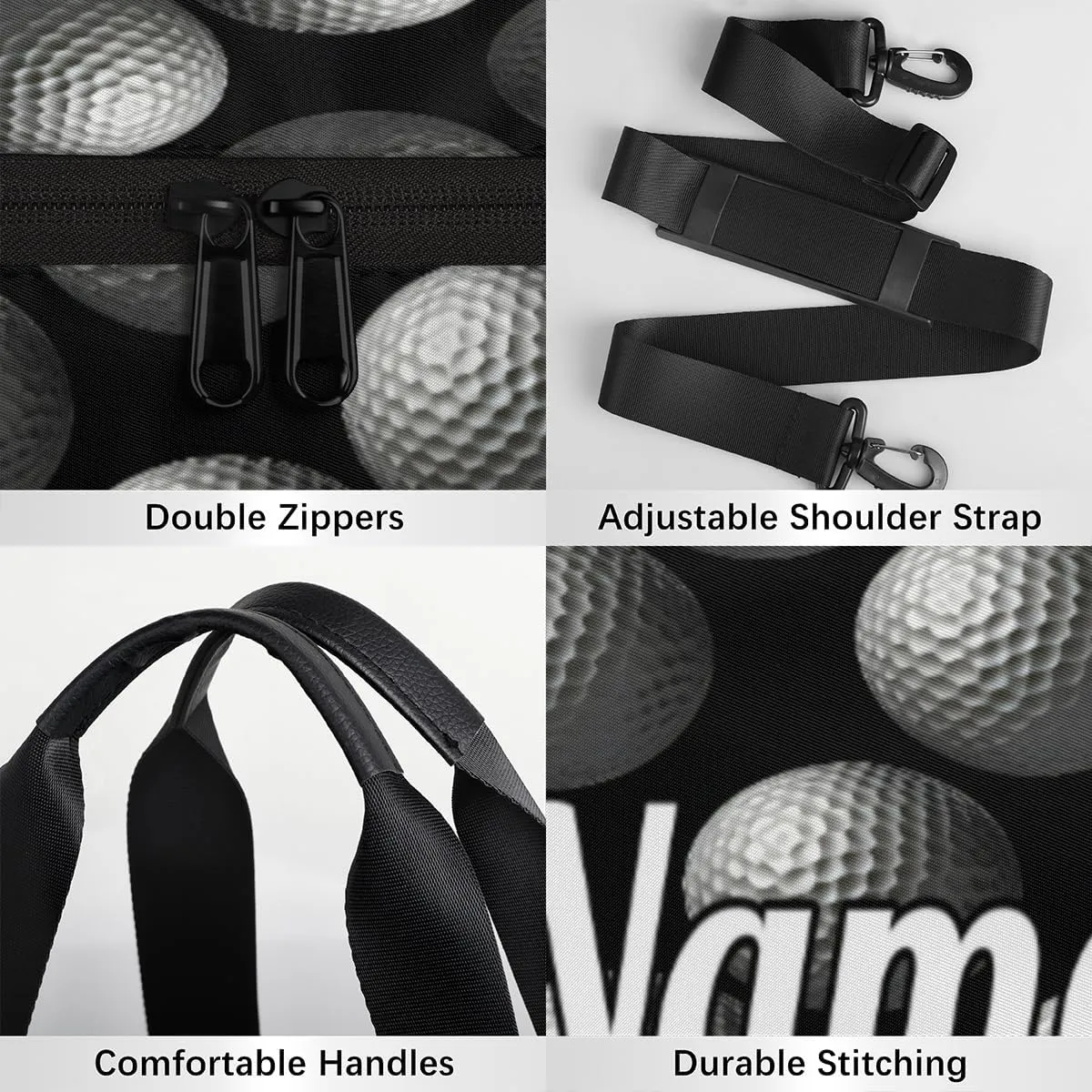 Custom Dance Duffel Bag Sport Backpacks Gyms and Weekend Overnight Travel Duffle Bag Birthday Christmas Halloween Waterproof, Sports Golf Ball