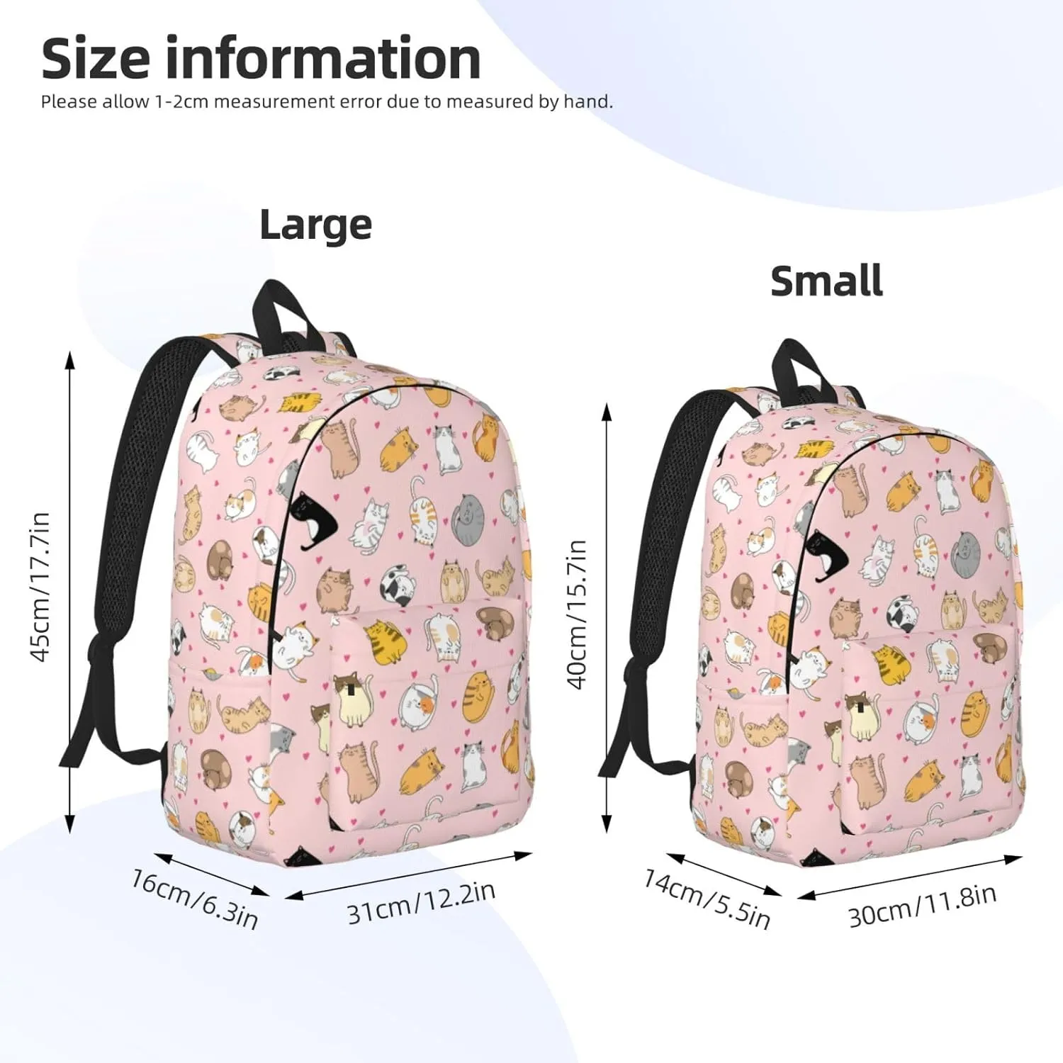 Cute Cat Backpack Laptop Bag Durable Canvas Capacity Large Cute Backpacks Travel Bag - Medium