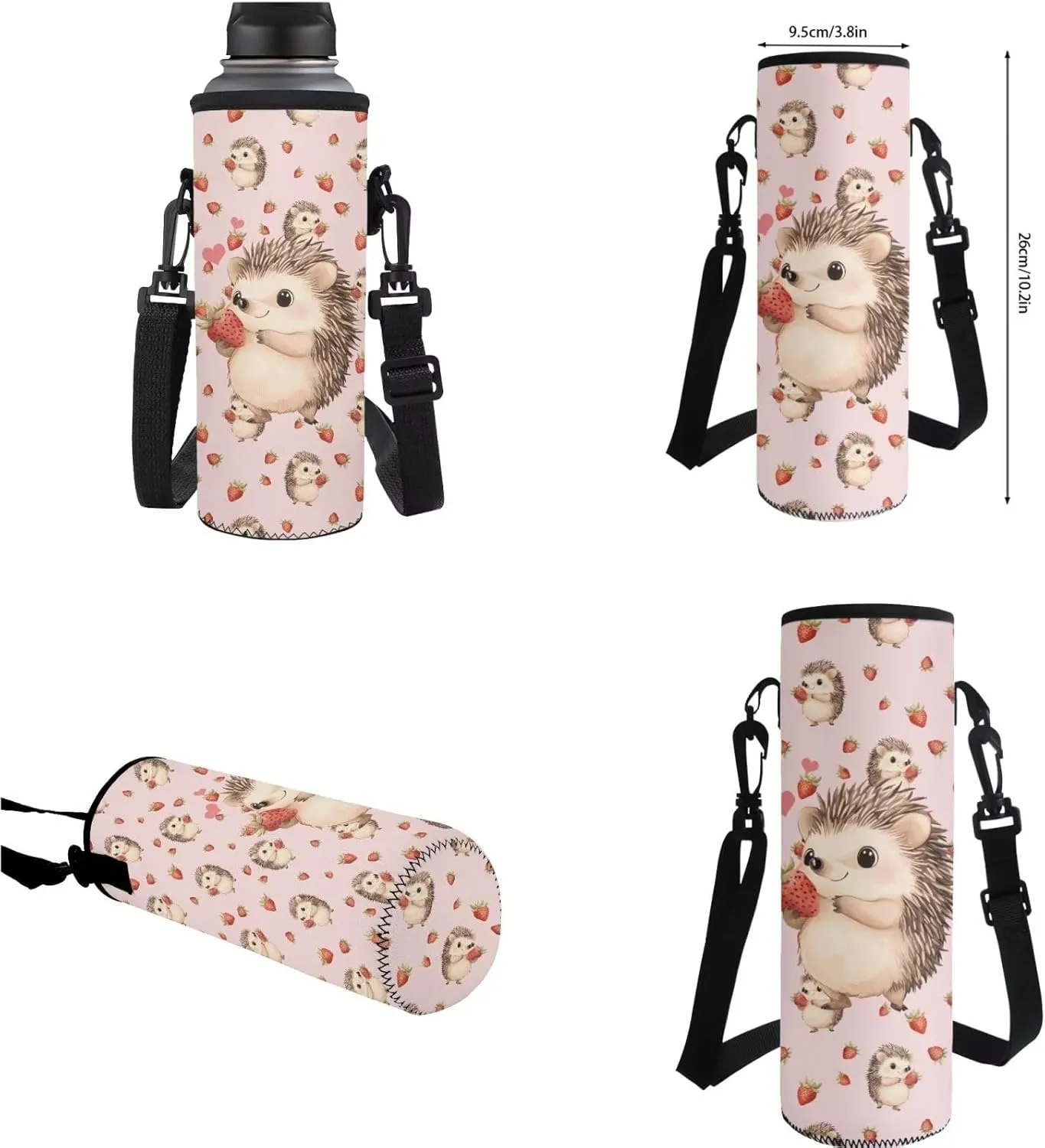 Cute Hedgehog Girls Backpack with Lunch Box Set Boys Bookbag with Lunchbox and Water Bottle Pocket Pencil Case 4 in 1 Kids School Bag Set 6th Grade Book Bag Teens