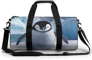 Cute Penguins Gym Bag Small Travel Duffle Bag with Compartment Carry On Weekender Bag for Women Men
