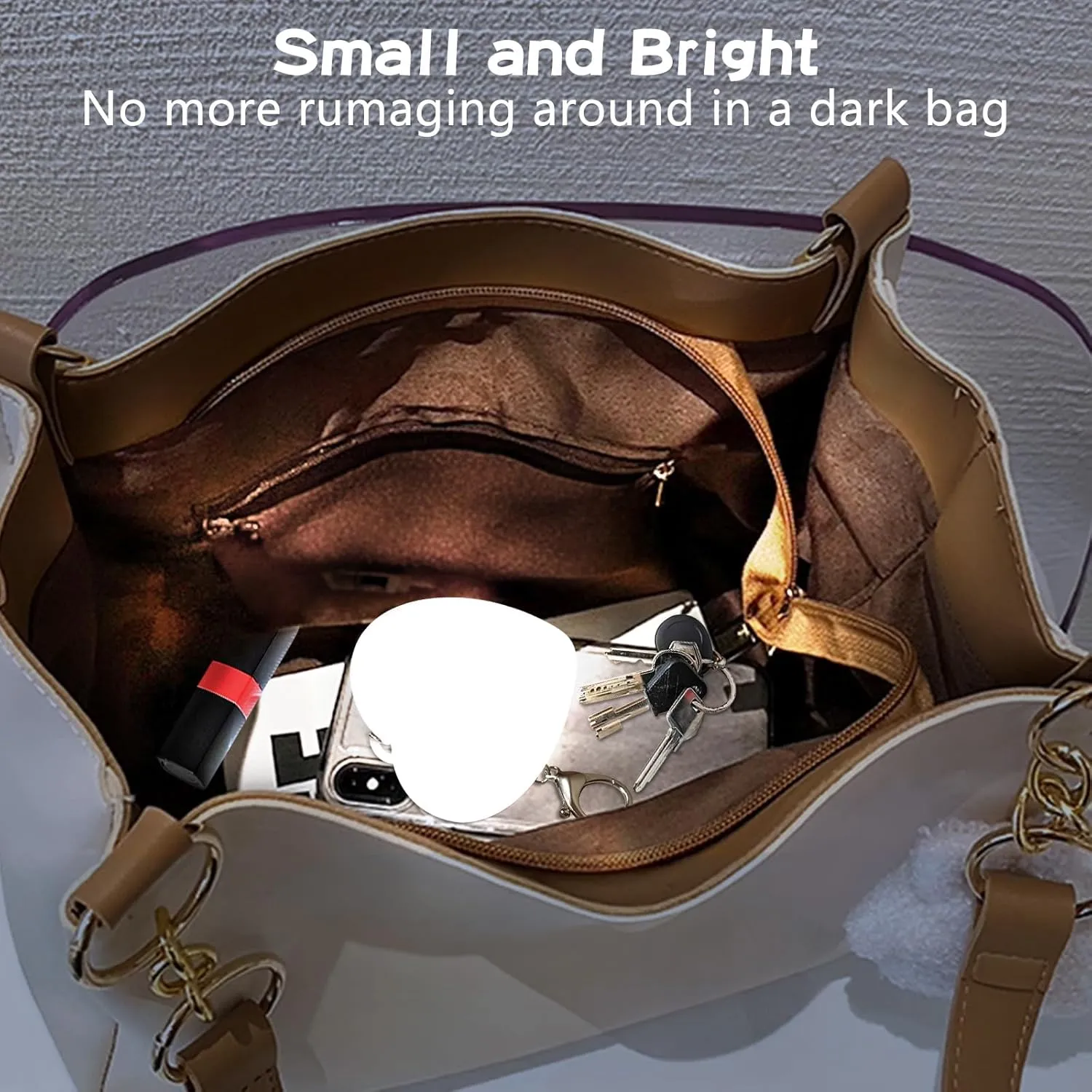 Cynlsum Purse Light Handbag with Automatic Sensor Bed Lamp Heart Light Gift Ideas Women
