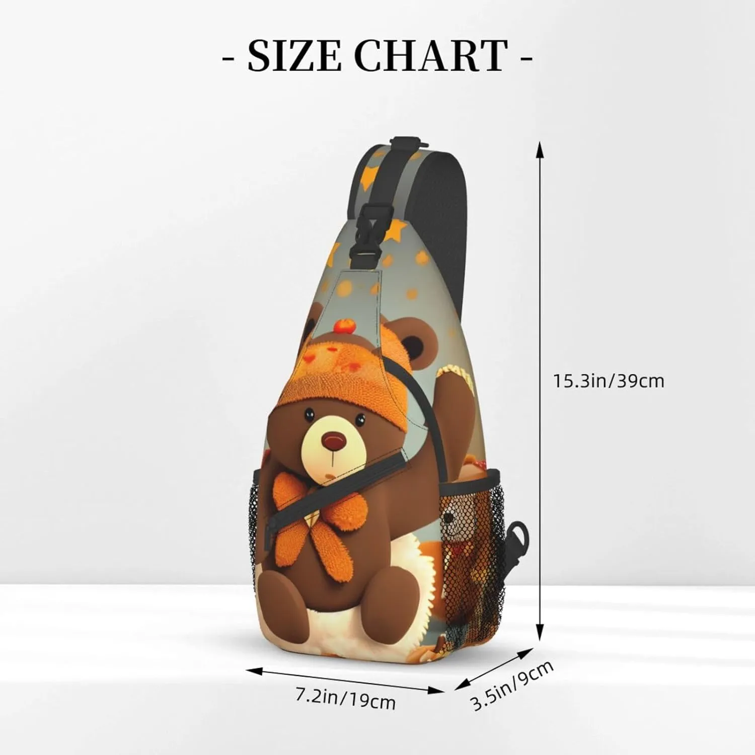 Dancing Thanksgiving Bear Unisex Casual Diagonal Chest Bag,Multipurpose Crossbody Shoulder Bag Travel Hiking Daypack