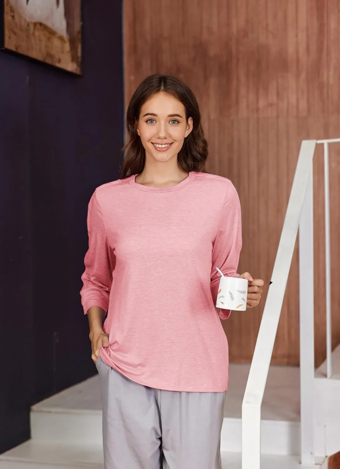 Deyeek Post Shoulder Surgery Shirts for Women Tear Away 3/4 Tops After Rotator Cuff Shirts Chemo Port Adaptive Clothing