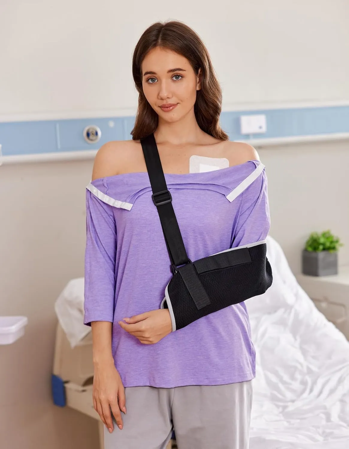 Deyeek Post Shoulder Surgery Shirts for Women Tear Away 3/4 Tops After Rotator Cuff Shirts Chemo Port Adaptive Clothing