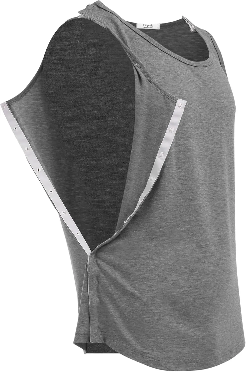 Deyeek Unisex Shoulder Snap-Access Tank Tops Post Surgery Shirts Tear Away Chemo Shirt Clothes After Rotator Cuff Surgery