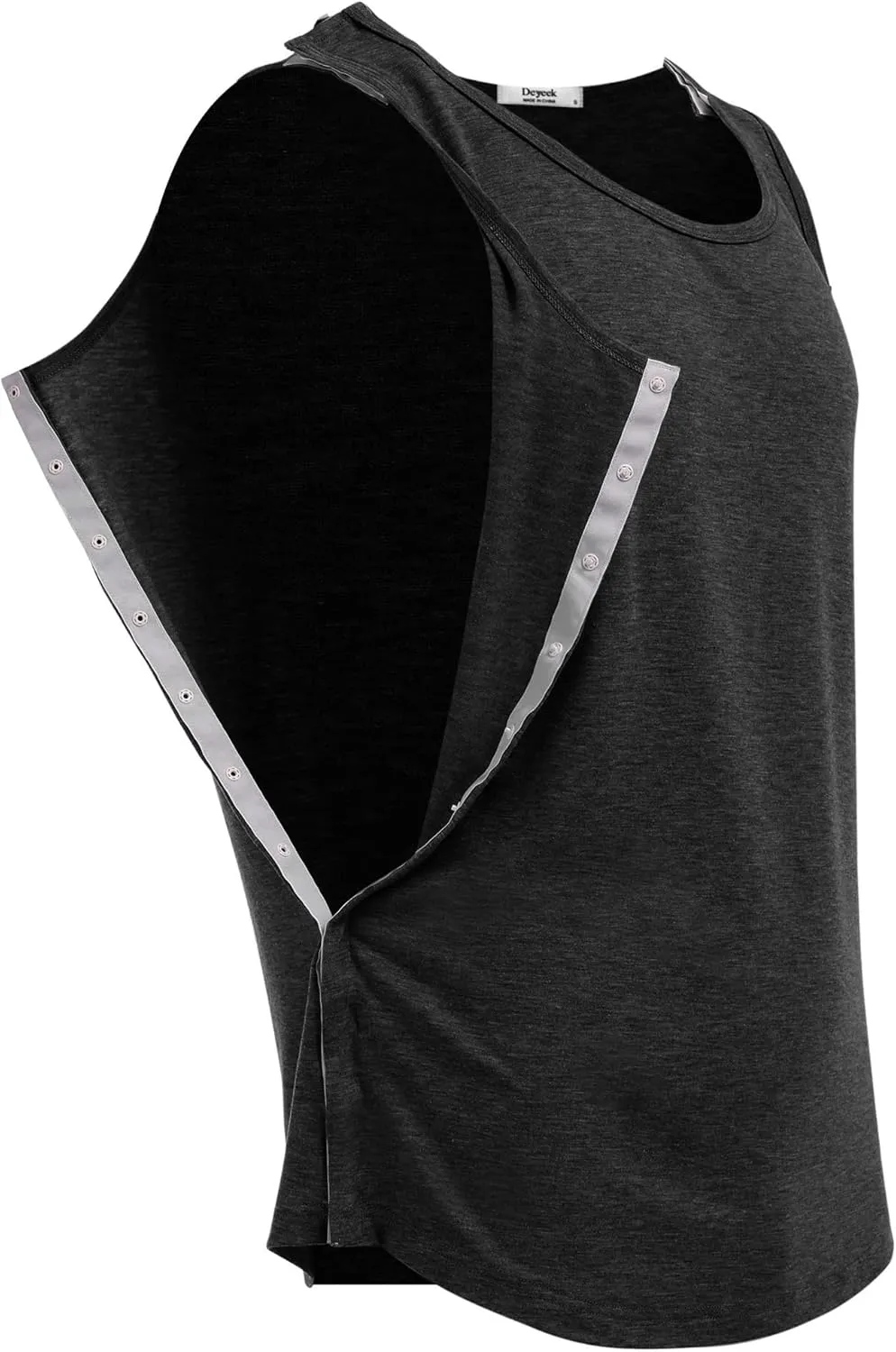 Deyeek Unisex Shoulder Snap-Access Tank Tops Post Surgery Shirts Tear Away Chemo Shirt Clothes After Rotator Cuff Surgery