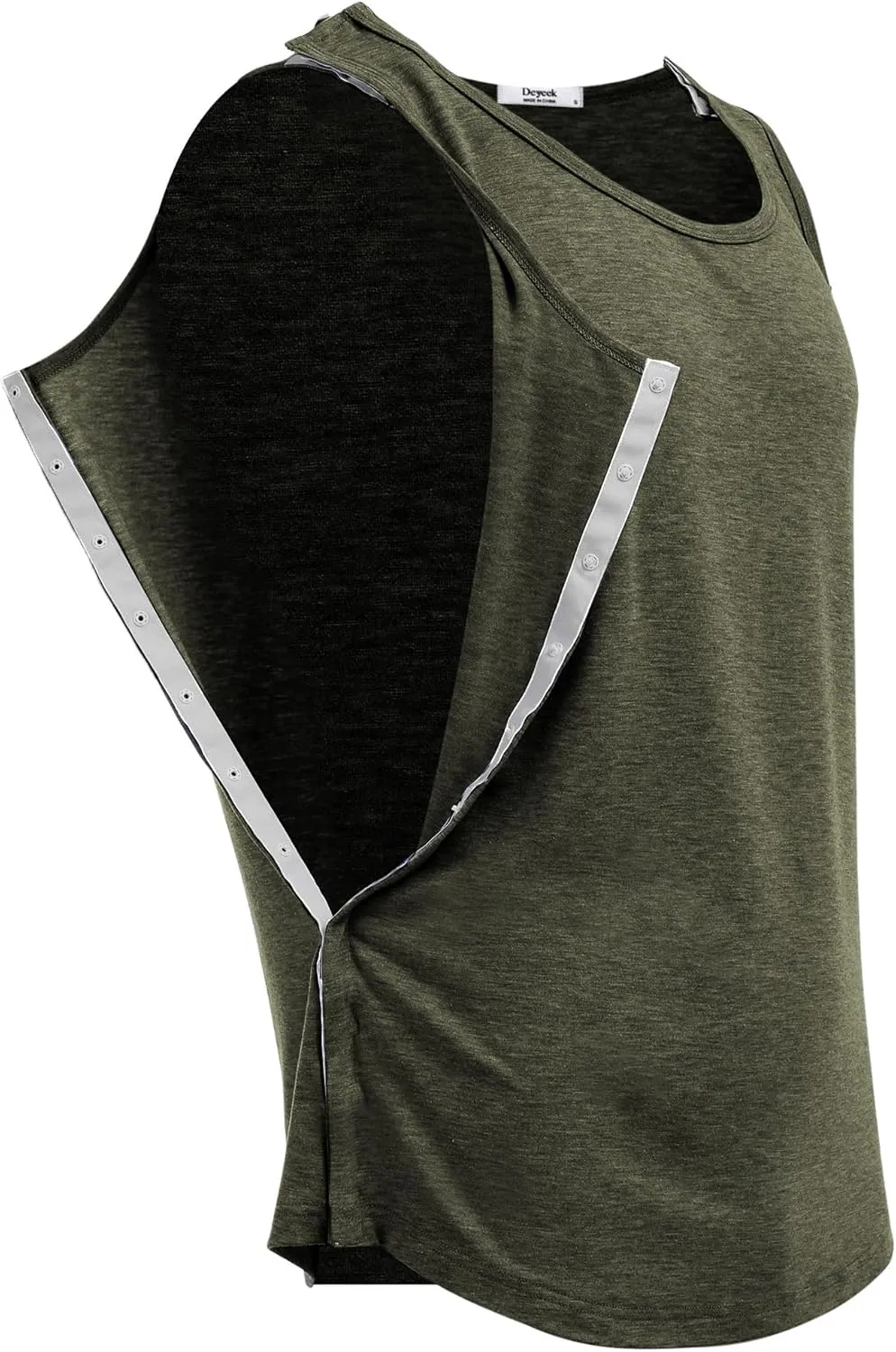 Deyeek Unisex Shoulder Snap-Access Tank Tops Post Surgery Shirts Tear Away Chemo Shirt Clothes After Rotator Cuff Surgery