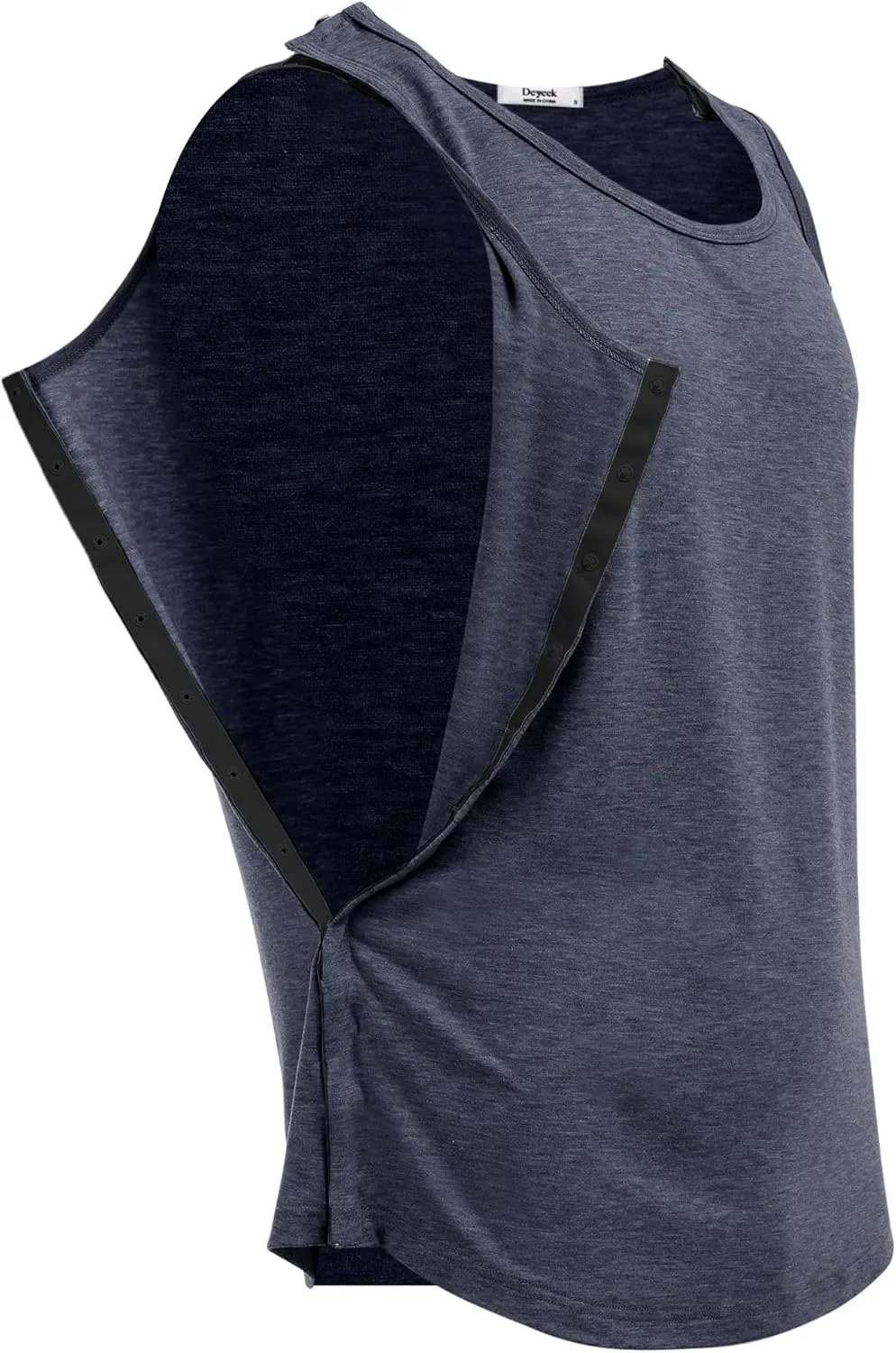 Deyeek Unisex Shoulder Snap-Access Tank Tops Post Surgery Shirts Tear Away Chemo Shirt Clothes After Rotator Cuff Surgery