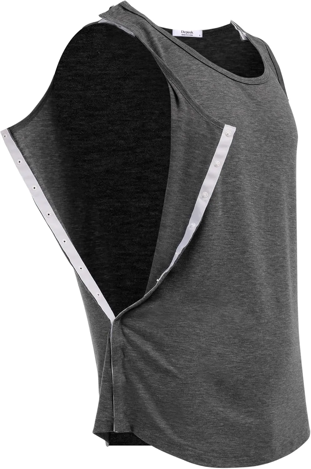 Deyeek Unisex Shoulder Snap-Access Tank Tops Post Surgery Shirts Tear Away Chemo Shirt Clothes After Rotator Cuff Surgery