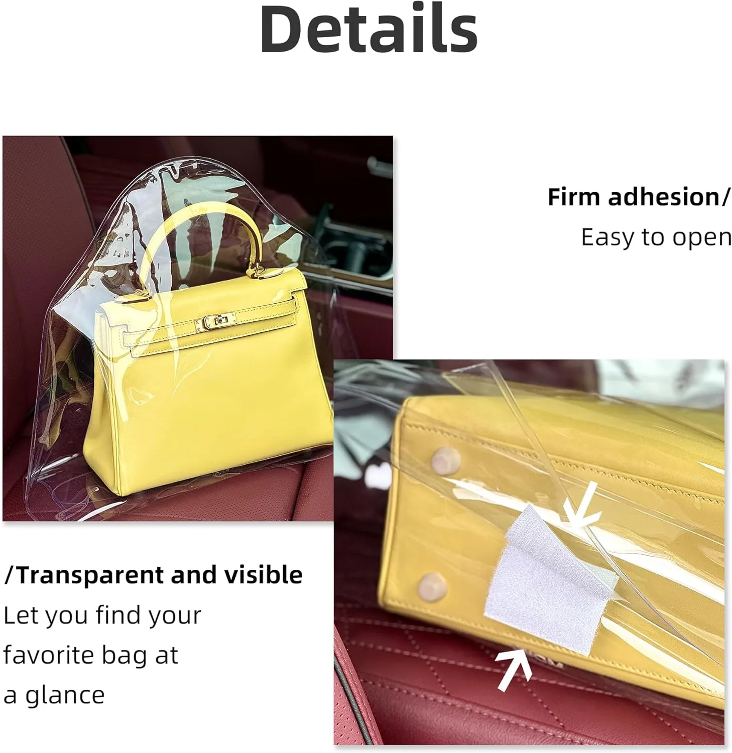 DGAZ Clear Dust Bags for Luxury Handbags,Waterproof Purse Storage Bag,Lightweight Handbag Protector(Medium)