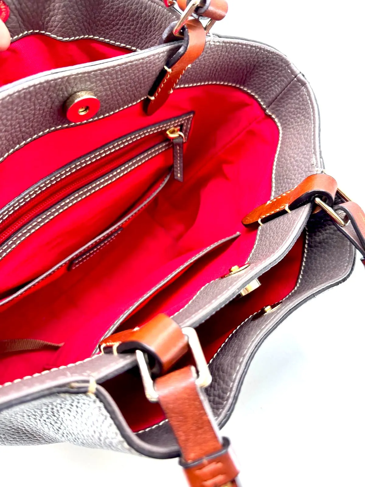 DOONY & BOURKE PEBBLE GRAINED LEATHER FLYNN TOTE BAG