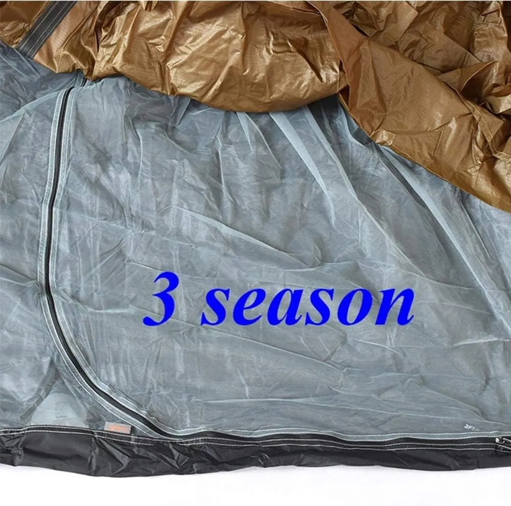 Double-Layer Camping Tent, Double-Door Rainproof Tent, Multifunctional Ventilated Camping Tent, 3 Seconds to Quickly Unfold, for 3-4 People Camping