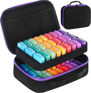 Douorgan Diamond Painting Storage Containers Portable Bead Organizer Shockproof Bead Art Storage Case Jewelry Beads Storage Box (54 Small Boxes)