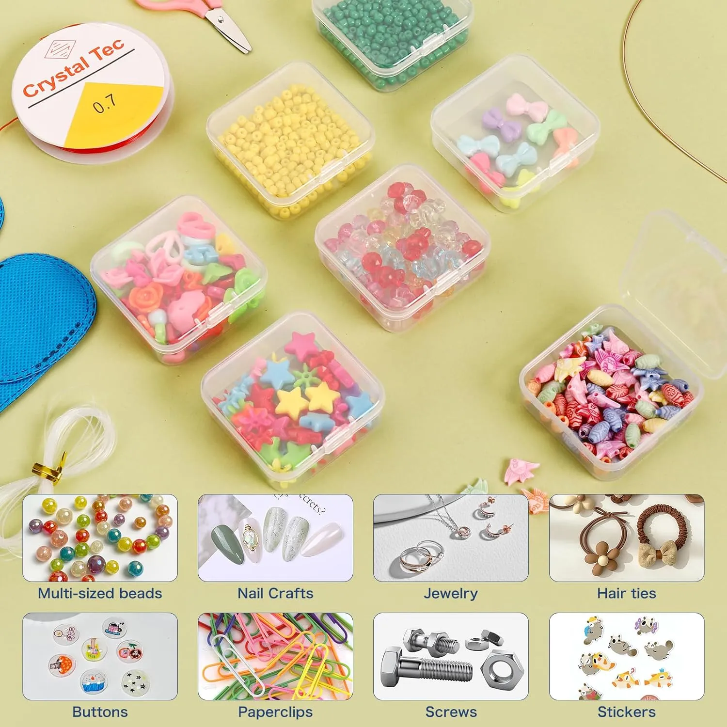Douorgan Diamond Painting Storage Containers Portable Bead Organizer Shockproof Bead Art Storage Case Jewelry Beads Storage Box (54 Small Boxes)