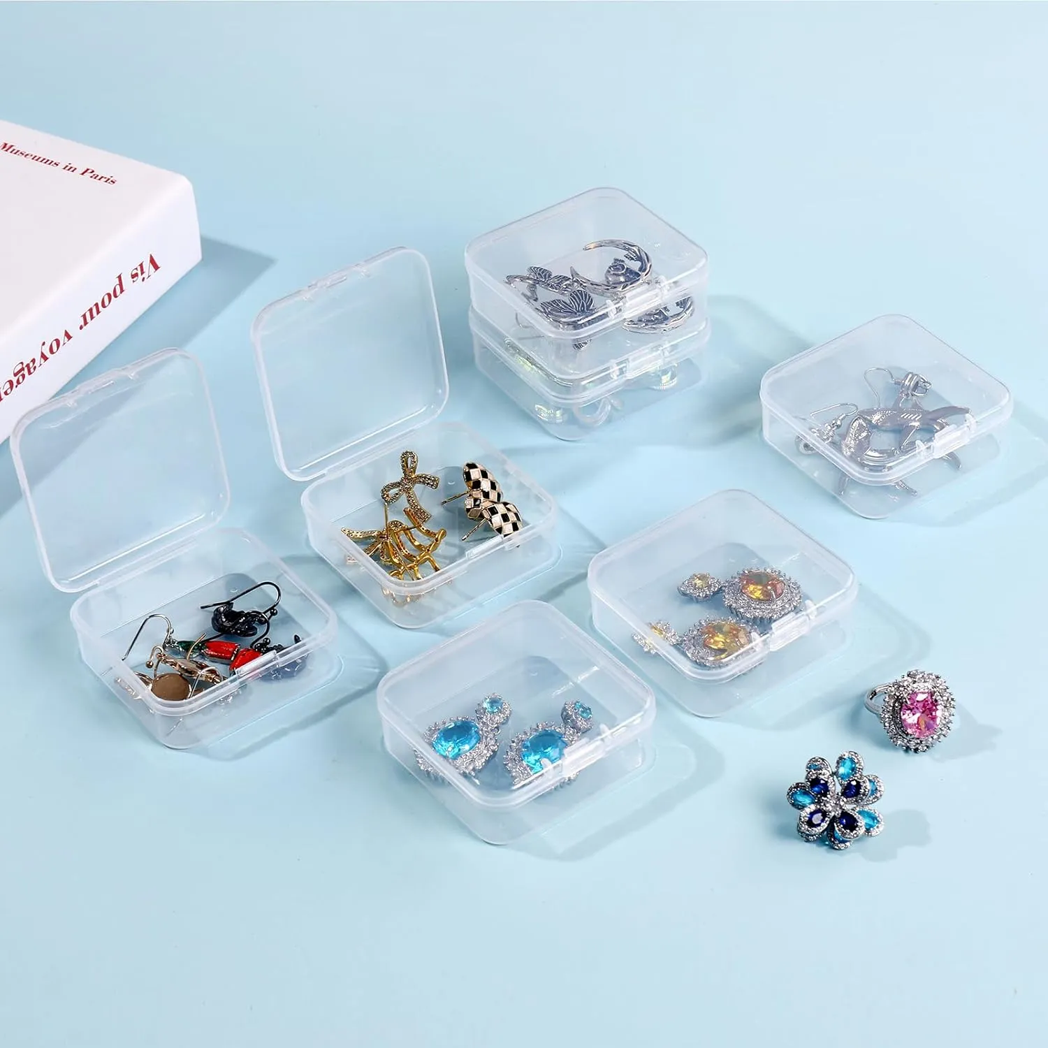 Douorgan Diamond Painting Storage Containers Portable Bead Organizer Shockproof Bead Art Storage Case Jewelry Beads Storage Box (54 Small Boxes)