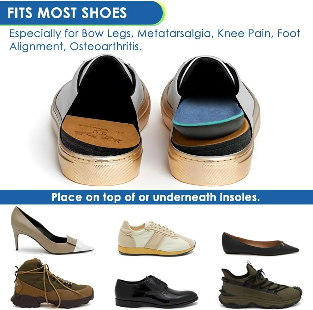 Dr. Shoesert 3 Layers Adjustable Orthopedic Heel Wedge Inserts, Supination & Pronation Correction Insoles for Bow Legs, Knee Pain, Foot Alignment (Brown, Small - Women's 4.5-8|Men's 6-8.5)