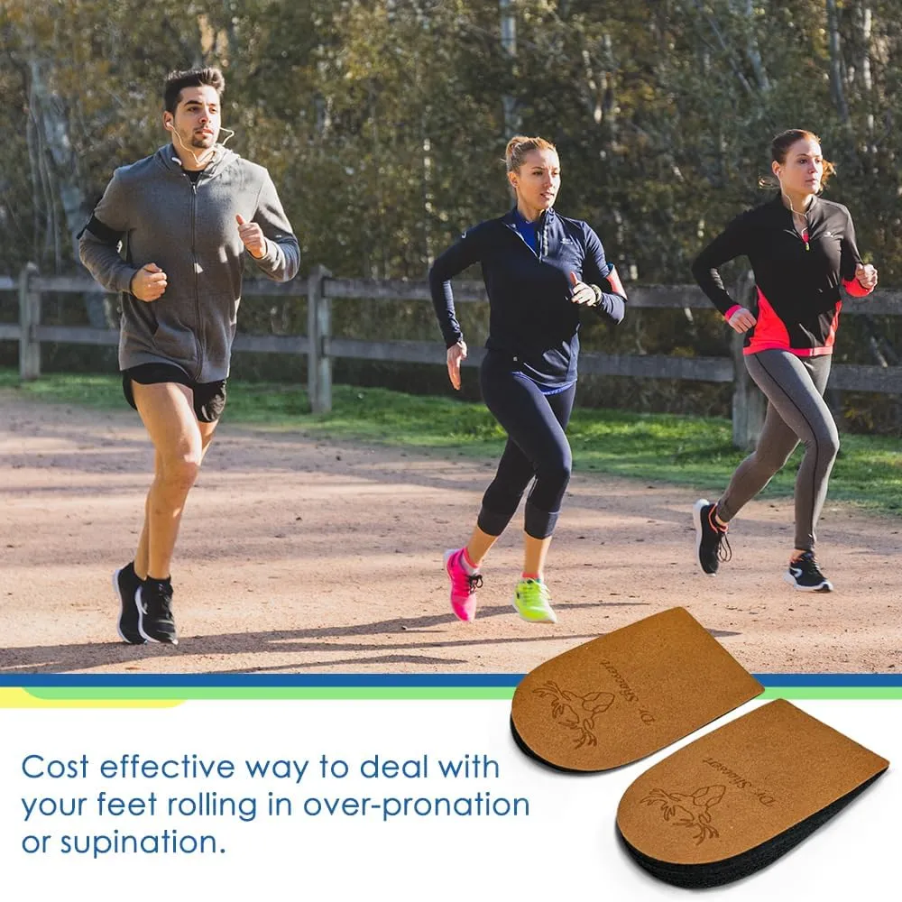 Dr. Shoesert 3 Layers Adjustable Orthopedic Heel Wedge Inserts, Supination & Pronation Correction Insoles for Bow Legs, Knee Pain, Foot Alignment (Brown, Small - Women's 4.5-8|Men's 6-8.5)