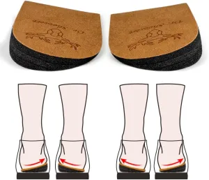 Dr. Shoesert 3 Layers Adjustable Orthopedic Heel Wedge Inserts, Supination & Pronation Correction Insoles for Bow Legs, Knee Pain, Foot Alignment (Brown, Small - Women's 4.5-8|Men's 6-8.5)