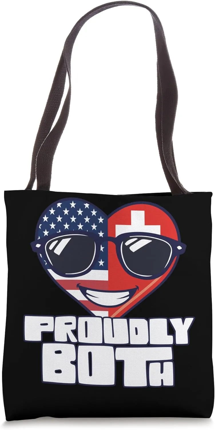 Dual Citizenship Proudly Both USA Switzerland Tote Bag