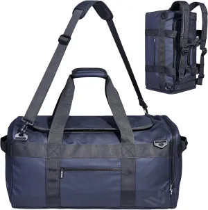 Duffle Backpack Heavy Duty Gym Bag for Men, 50L Convertible Travel Duffel Water Resistant Large Hand Bag for Sport Weekend, Blue