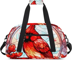 Duffle Bag Red Leader Poinsettia Gym Bag Travel Bag Luggage Bag Waterproof Lightweight Sports for Dance Gymnastics Cheers Soccer Wrestling Hospital, for Weekender Overnight