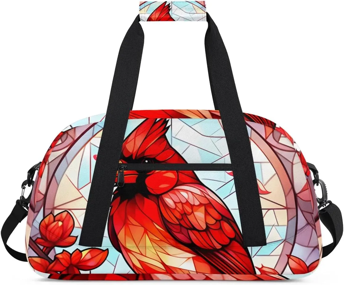 Duffle Bag Red Leader Poinsettia Gym Bag Travel Bag Luggage Bag Waterproof Lightweight Sports for Dance Gymnastics Cheers Soccer Wrestling Hospital, for Weekender Overnight