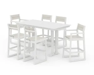 EDGE Sling 7-Piece Farmhouse Bar Set with Trestle Legs