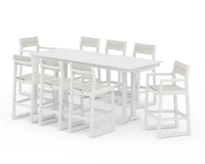 EDGE Sling 9-Piece Farmhouse Bar Set with Trestle Legs