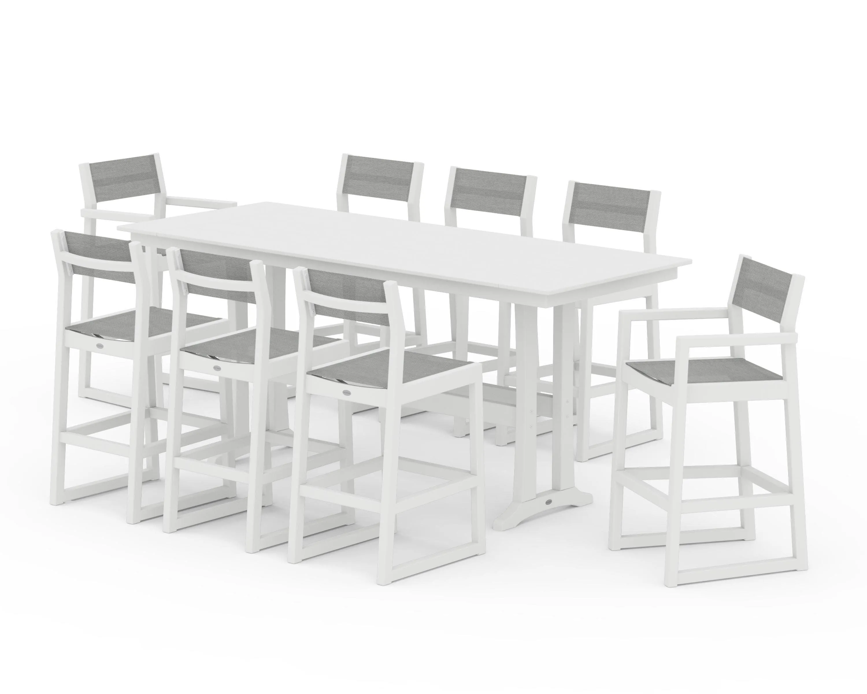 EDGE Sling 9-Piece Farmhouse Bar Set with Trestle Legs
