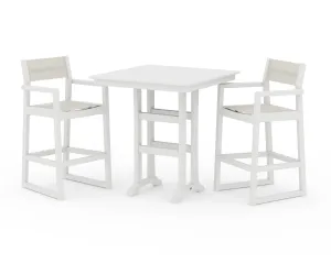 EDGE Sling Arm Chair 3-Piece Farmhouse Bar Set with Trestle Legs
